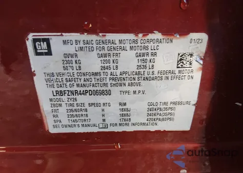 2023 Buick Envision Essence Fwd from USA, damaged, VIN LRBFZNR44PD069830